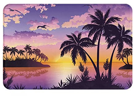 JCAKES Summer Palm Tree Doormat Carpet Outdoor Rug Rugs For Bedroom Washable Rug Kitchen Rug Anti Slip Rug Underlay Small Rug Small Door Mat