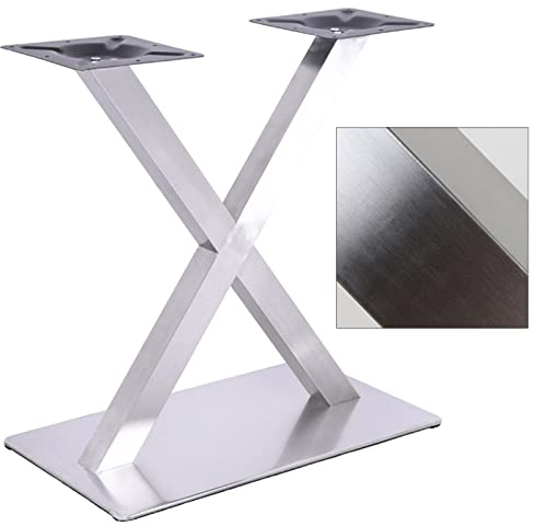 YyanLAK Edelstahl Tischgestell, X Shape Tischkufe Tischgestell Tischfuß Tischuntergestell, 72cm Tisch Gestell Set Shape Tischkufe, für die gehobene Gastronomie