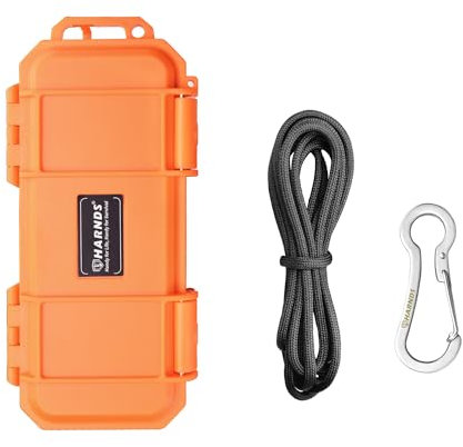 Harnds Boîte de Rangement étanche avec Structure en éponge Résistante aux Chocs et étanche Boîte sèche de Survie pour Le Bateau, Camping et Sports Nautiques (Orange, 17.6cm x 8cm x 4cm)
