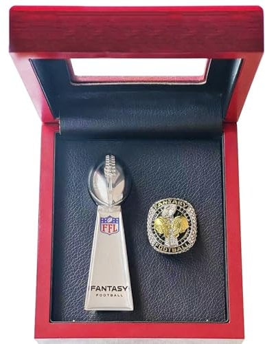 QWEOHBUA Fantasy Football Rings 2023 Championship Rings Collection FFL Championship Trophy Geschenkbox Ring Display Box (Size : 12)