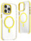 BARALARIQIU Magnetica Cover per iPhone 15 Pro Trasparente PC Rigido Antiurto Compatibile con MagSafe Custodia Giallo
