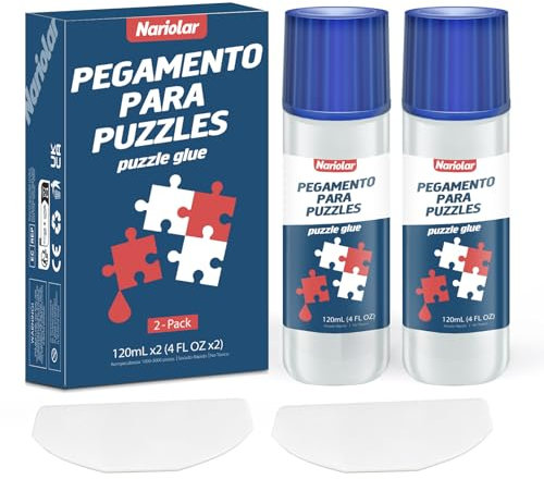 Nariolar Pegamento Puzzle, 2 * 120ml Pegamento para Rompecabezas, con Aplicador y Secado Rápido
