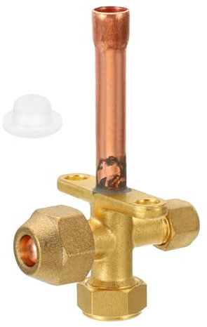 PATIKIL Klimaanlage Absperr Ventil Passend für 3/8 Außendurchmesser Kupfer Rohr Größe Gerade 3 Wege Winkel Absperr Service Ventil Fitting für Mini Split Klimaanlage Kühlung