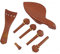 CORHAD Violinen-set 7-teilig Kinnhalter Aus Holz Stimmwirbel Saitenhalter Saitenhalter Endstift Für Geigenliebhaber