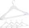 Relaxdays Anzug Kleiderbügel, 5er Set, breite Schulter, 360° drehbarer Haken, Hosenstange, Holzkleiderbügel, weiß