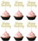Piriuuo 24 Stück Happy Birthday Cupcake Toppers, Glitzernde Geburtstag Kuchen Topper Happy Birthday Tortendeko, Cupcake-Topper-Stäbchen zum Geburtstag für Party Cupcake Dekorationen, Gold