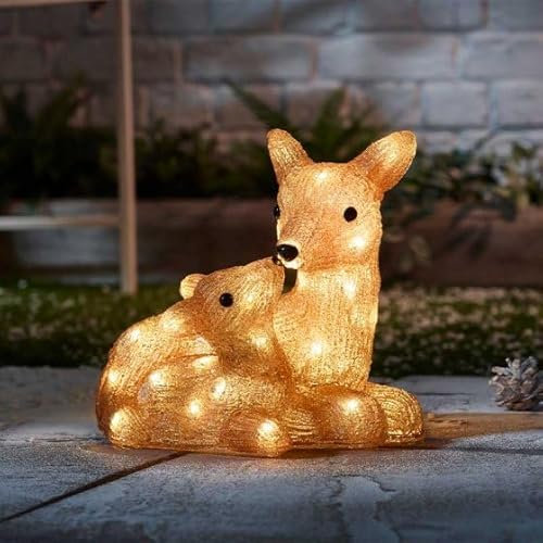 Marco Paul Doe und Rehkitz Weihnachtsbeleuchtung - Neuheit LED leuchten wetterfest langlebig Gartendekorationen Innen- und Außendekorationen große Figuren