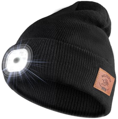 yumcute Geschenke für Opa Mütze mit LED Licht, Weinachtsgeschenkeidee Opa, Geburtstagsgeschenk für Opa, Wiederaufladbare USB Laufmütze mit Licht Extrem Heller LED Lampe, für Angeln, Camping