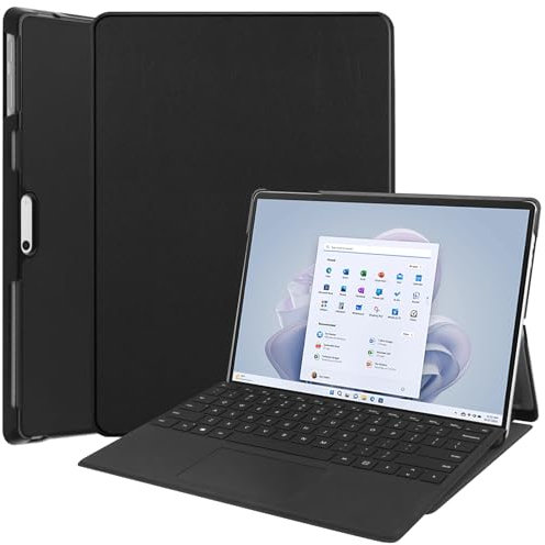 Haofun Custodia Cover Compatibile con Microsoft Surface Pro 11/Pro 10/Pro 9, Compatibile con la Tastiera (il Prodotto non Include la Tastiera), Protezione Completa (Nero)
