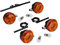 AKF Set: 4 Blinker rund komplett, + 6V Lampen und Blinkerträger schwarz - für Simson S50, S51, S70