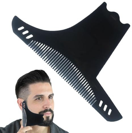 Bartschablone Herren, Rasierschablone, Bart Schablone Männer, Bartschneide Schablone, Bart Konturen Schablone Mit Kamm, Bartformer Rasierhilfe, Bart Zubehör
