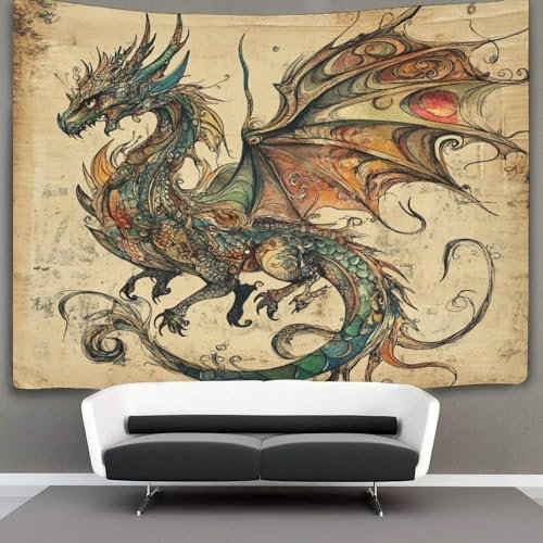 kaiyun Drache Tapisserie, 3D Anime-Stil Wandbehang Wandtuch Tagesdecke Bettdecke Für Schlafzimmer Wohnzimmer Wohnheim 150cmx200cm