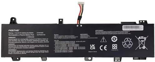 FESTAS - Cable largo C41N1906-1 (15,4 V, 90 Wh, compatible con ASUS TUF Gaming A15 FA506 FA506II FA506QR 2021 F15 FX506 FX506H FX506L A17 FA706 FA706II ROG Zephyrus Duo 1 5 GX550 Series