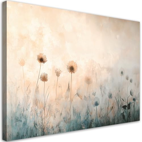 Feeby - Leinwand Bilder - Wiesenblumen - 120x80 cm - Deko Wohnzimmer - Wandbilder Schlafzimmer - Deko Aesthetic - Wand Deko - Leinwand Groß - Deko Zimmer - Leinwandbilder XXL
