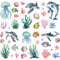 CRASPIRE 8 Sheets Ocean Animal Window Decals Sea Life Whale Turtle Fish Jellyfish Coral Wall Stickers PVC Waterproof Self-Adhesive for Nursery Home Decor Bedroom Bathroom