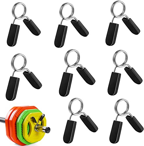 Langhantel-Klemmen, Federverschluss, Kurzhantel-Kragen-Clips für Gewichtheben, Fitness-Trainingszubehör, 8 Stück, 2,5 cm, 3 cm