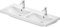 Duravit D-Code Doppelwaschtisch, mit 2 Hahnlöcher, mit Überlauf, 1200x480x165mm, Weiß Hochglanz, 24001200002