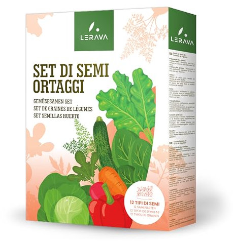 LERAVA® Gemüsesamen Set [BIO] - 12 verschiedene Samenarten - Vielfalt an Saatgut für Hochbeet und Garten – Samen Gemüse für Eigenanbau – Gemüsevielfalt für Zuhause – Samen Set Saat - Pflanzensamen
