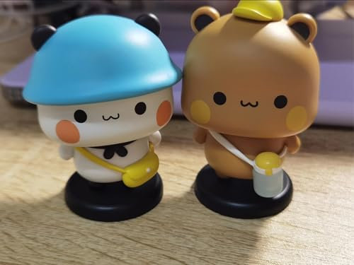 Zzunkn Bubu Dudu Bären, niedliche Cartoon-Figur, Schreibtisch-Dekoration, Ornament, niedliche Emoticons, Pandabär-Statue, Cartoon-Auto-Dekoration, Zubehör (Rucksack)