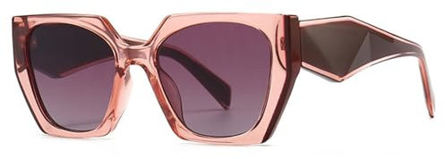 DENUVI Occhiali da sole colorati con lenti sfumate trasparenti da uomo, UV400, sfumati viola