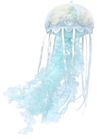 RLOMUTE Bunte Quallen Plüschtier realistisches Tierspielzeugkissen kuscheliges Begleiter Schlafzimmer Heimdekoration Sammlergeschenk für Kinder Jungen Mädchen 5.9 Zoll grün