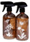 Darthome Set Of 2 Wildflower Glass Spray Bottles 500ml Flower Plant Mister Atomisers (Brown)