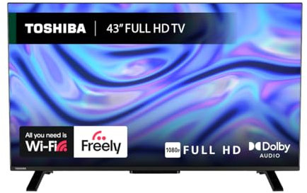 Toshiba 43”LV2553DB Full HD Smart VIDAA TV, HDR, Freely, Disney+, Prime Video, Netflix, Dolby Audio, Works with Alexa, Works with Google Assistant, VIDAA Voice 2025
