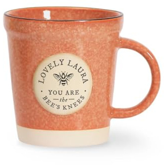 History & Heraldry Personalised Mug - Unique Ceramic Plant-Pot Style Mug – Gift for Gardeners, or Office Decor (Laura)