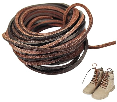 Zestjewel (TM) 3mm Flat Genuine Leather Strip Cord Braiding String Dark Brown Espresso (5 Yards)