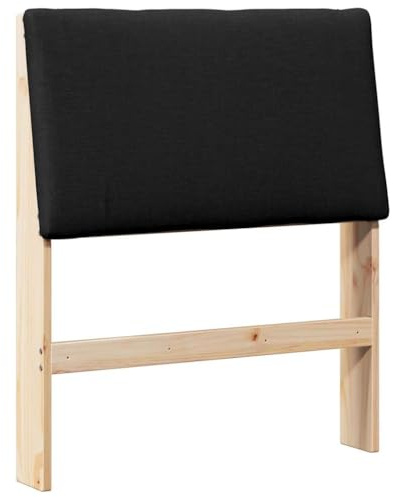 vidaXL Gepolstertes Kopfteil Schwarz 80 cm Massives Kiefernholz