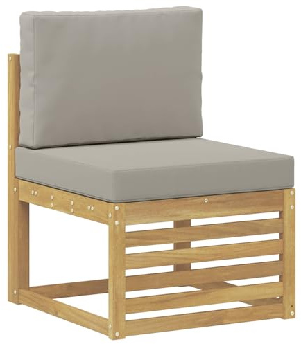 vidaXL Outdoor Mittelsofa Massivholz Akazie Weiß, Gartenmöbel für draußen, wetterfest, schicke Balkon-Layouts, Flexibles Design, Robustes Holz