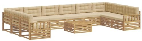 vidaXL Sofagarnituren Massivholz Akazie, Garten, modernes Outdoor-Sofa, gemütliche Lounge-Möbel für die Terrasse, langlebige Sitzgruppe