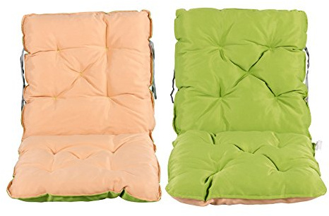 Meerweh Sitzkissen 2er Set Rückenkissen Sessel Polsterauflage Wendeauflage, grün/beige, ca. 50x98x10 cm