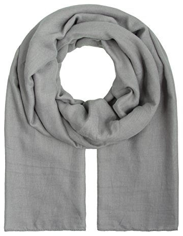 Majea Tuch Aurora“ großes Damen-Halstuch XXL Schal Damen Tuch Halstuch einfarbig uni unisex unifarben Schals und Tücher, Grau, 180x105