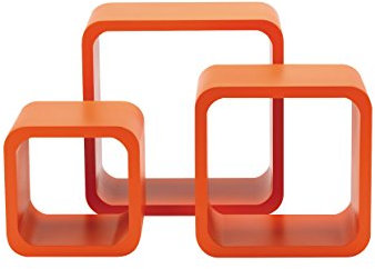 King Collection King Home M1106014/E Regalset Quadra Stondata, Orange, 27X15X27H 22X15X22H 17X15X17H