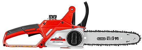 Grizzly Motosega AKS 2440 A Batteria al Litio - Batteria E Carica Batteria di Serie - Barra E Catena Oregon 25 CM 24V-4,0Ah