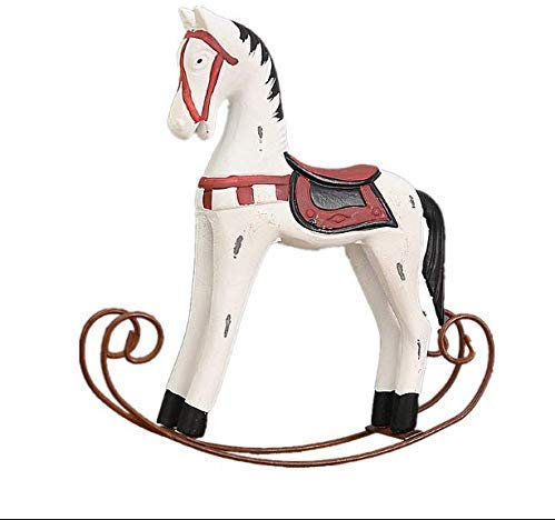 Gwill 1 Stücke Retro Holz Handwerk Schaukelpferd Schreibtisch Decor Balance Kunst Figuren Home Office Decor DIY Bar Wohnzimmer Ornament Kinder Spielzeug