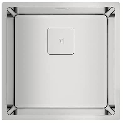 Teka FlexLinea RS15 40.40 - Fregadero de 50 cm, Triple Posibilidad de Instalación, Encastre (top), Enrasar o Bajo Encimera, Tapa decorativa, SilentSmart, Color Acero Inoxidable