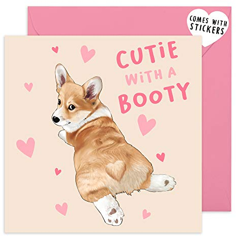 Central 23 Hund Valentinstagskarte - Süße Jahrestagskarte für Sie - Romantische Valentinstagskarte für Frau Freundin - Liebeskarte - Hochzeitstag Karte für Männer Frauen