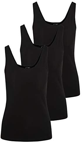 VERO MODA Women's Vmmaxi My Soft Uu Tank Noos Top, Black (3 x Black), L