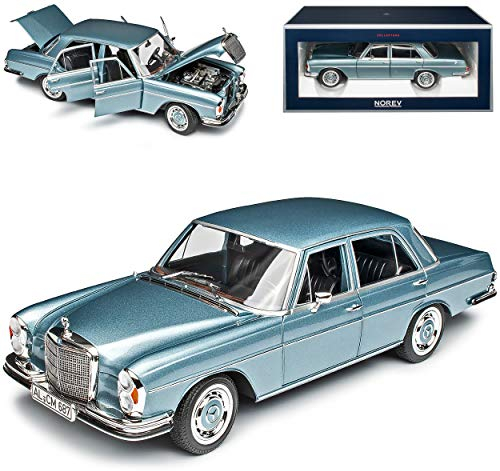 Mercedes-Benz 280 SE S-Klasse Limousine Blau Silber Metallic W108 1965-1972 1/18 Norev Modell Auto