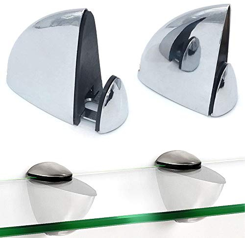 Set di 2 morsetti in vetro, staffa per mensola in legno/vetro, staffa in legno con staffa in vetro, clip a bocca di pesce, morsetto regolabile spessore 3-16 mm K170-2pcs