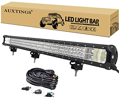 AUXTINGS 106 cm 40 Zoll 540W LED Lichtleiste Dreifachreihen Spot Flood Kombinationsstrahl Belege Off Road Beleuchtung Arbeits Leuchtturm mit Verdrahtung für LKW SUV ATV Bootsbeleuchtung