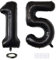 Xihuimay 40 Nummer 15 Folienballon Zahl 15 Luftballon Ziffer 15. Geburtstag Ballon 100cm Riesen Ballons Luft oder Helium Digitaler Ballon für Mädchen Junge Jubiläum Feierliche Anlässe, Schwarz XXL