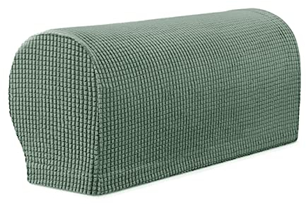YSLJW Armlehnenbezüge, Jacquard Elastische Waschbar Couch Armlehnenschoner Armlehnenbezug Für Sessel Sofa (Grün,2 Pcs)