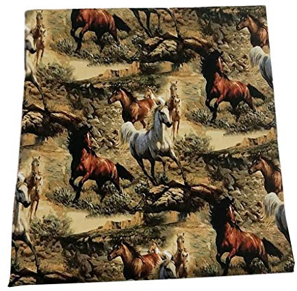 ANWUYANG Bu 105cm Laufen Horse Print Stoff, Baumwollgewebe Pferd Gedruckt Nähmaterial Quilten Home Tuch Patchwork DIY. Bekleidungs-halbes Meter
