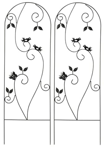 Garden Gear 1.2 Metre Metal Plant Support, Decorative Bird Design for Borders, Flowerbeds, Plant Pots & Pathways (2 x Bird Metal Plant Support)