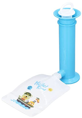 Babynahrungsbeutelmaschine mit 6 Beuteln, reiner Farbe, quetschbarer Fruchtpressen-Püree-Füller, Lebensmittelspender für Babys über 6 Monate Blau