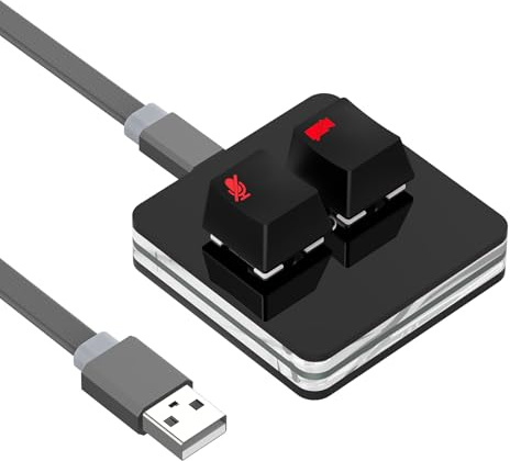 Geekria RGB Meeting-Stummschaltungs-Controller,kompatibel mit der Windows Zoom-App,Mikrofon-Audio stummschalten/Stummschaltung aufheben,Video stoppen/starten,mechanische Tasten für Online-Konferenzen