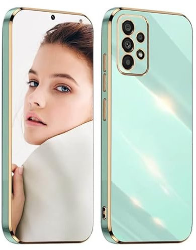 ATISIJIE Hülle für Samsung Galaxy A72 4G/5G Handyhülle Original, Ultradünn Galvanisiertes Weiches Kieselgel Kratzfeste TPU Handyhülle, Einfaches Stilvoll Shiny Schutzhülle Cover Case Grün